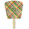 Golfer's Plaid Paper Fans - Front