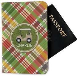 Golfer's Plaid Passport Holder - Fabric (Personalized)