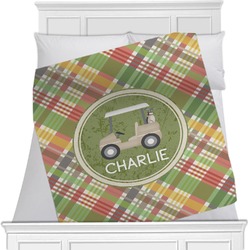 Golfer's Plaid Minky Blanket - Toddler / Throw - 60"x50" - Single Sided (Personalized)