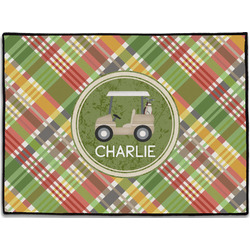 Golfer's Plaid Door Mat (Personalized)