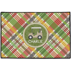 Golfer's Plaid Door Mat - 36"x24" (Personalized)