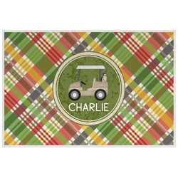Golfer's Plaid Laminated Placemat w/ Name or Text