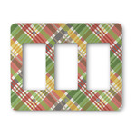 Golfer's Plaid Rocker Style Light Switch Cover - Three Switch