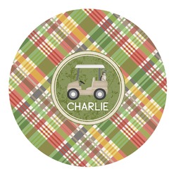 Golfer's Plaid Round Decal - Small (Personalized)