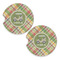 Golfer's Plaid Sandstone Car Coasters - Set of 2