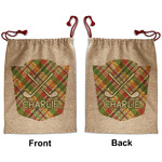 Golfer's Plaid Santa Sack - Front & Back (Personalized)