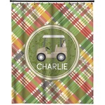 Golfer's Plaid Extra Long Shower Curtain - 70"x84" (Personalized)