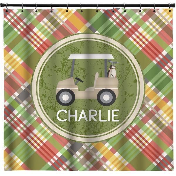 Custom Golfer's Plaid Shower Curtain - Custom Size (Personalized)