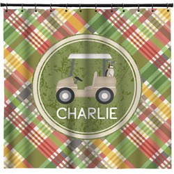 Golfer's Plaid Shower Curtain - 71" x 74" (Personalized)