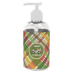 Golfer's Plaid Plastic Soap / Lotion Dispenser (8 oz - Small - White) (Personalized)