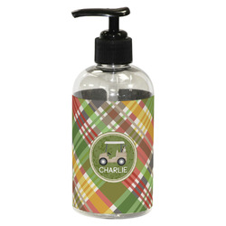 Golfer's Plaid Plastic Soap / Lotion Dispenser (8 oz - Small - Black) (Personalized)