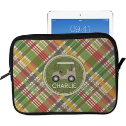 Golfer's Plaid Tablet Case / Sleeve - Large (Personalized)