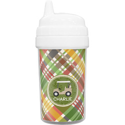 Golfer's Plaid Toddler Sippy Cup (Personalized)