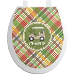 Golfer's Plaid Toilet Seat Decal - Round (Personalized)