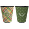 Golfer's Plaid Trash Can Black - Front and Back - Apvl