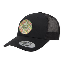 Golfer's Plaid Trucker Hat - Black (Personalized)
