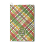 Golfer's Plaid Waffle Weave Golf Towel (Personalized)