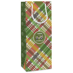 Golfer's Plaid Wine Gift Bags - Gloss (Personalized)