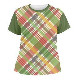Golfer's Plaid Women's Crew T-Shirt - X Small