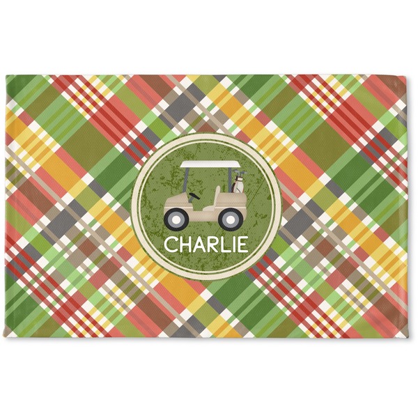 Custom Golfer's Plaid Woven Mat (Personalized)