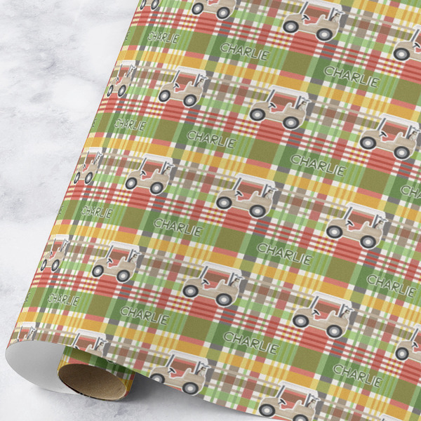 Custom Golfer's Plaid Wrapping Paper Roll - Large - Matte (Personalized)