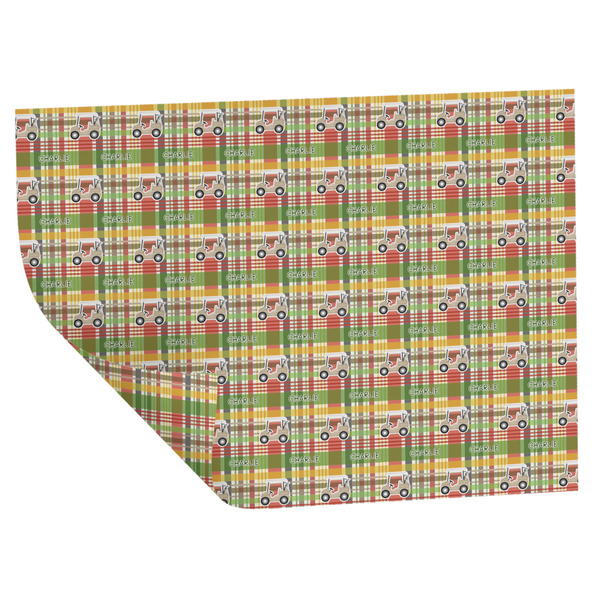 Custom Golfer's Plaid Wrapping Paper Sheets - Double-Sided - 20" x 28" (Personalized)