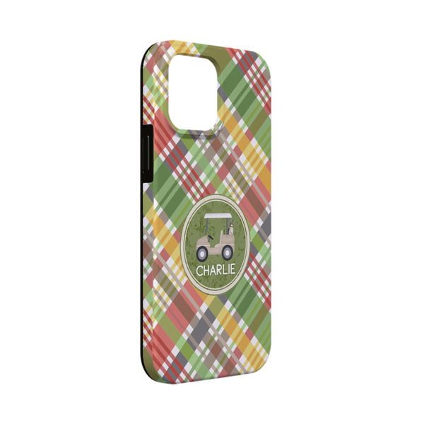 Custom Golfer's Plaid iPhone Case - Rubber Lined - iPhone 13 Mini (Personalized)