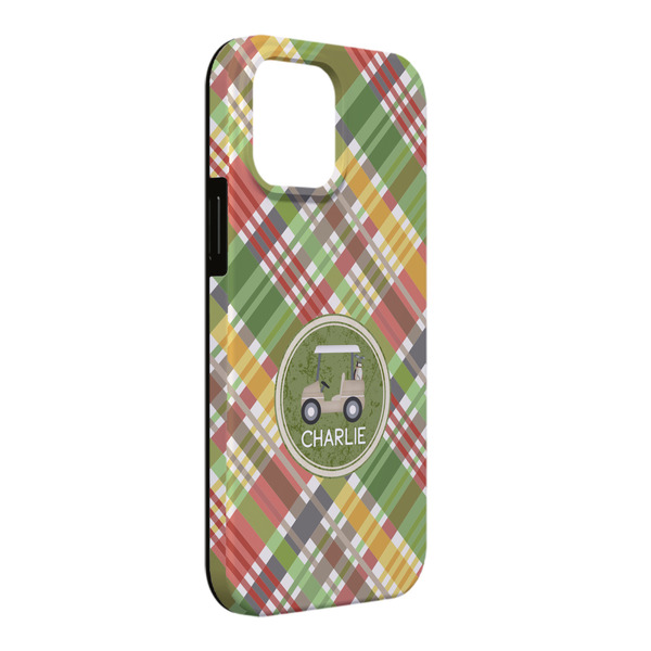 Custom Golfer's Plaid iPhone Case - Rubber Lined - iPhone 13 Pro Max (Personalized)