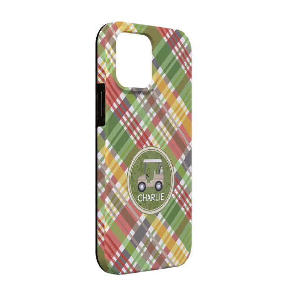 Custom Golfer's Plaid iPhone Case - Rubber Lined - iPhone 13 Pro (Personalized)