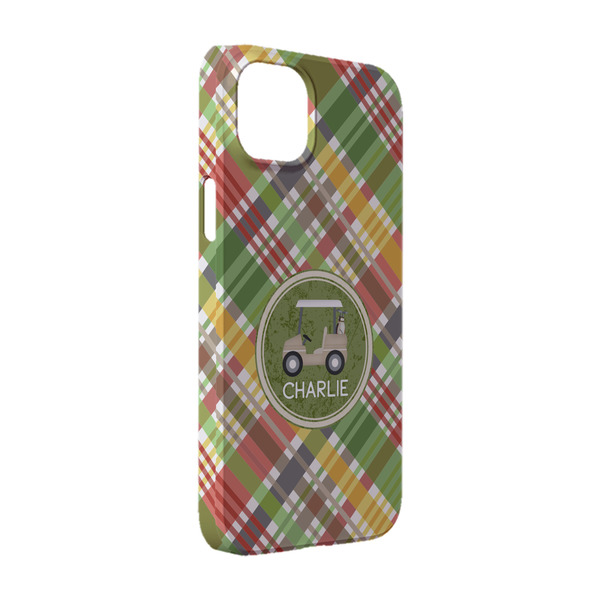 Custom Golfer's Plaid iPhone Case - Plastic - iPhone 14 (Personalized)