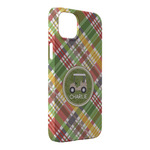 Golfer's Plaid iPhone Case - Plastic - iPhone 14 Plus (Personalized)