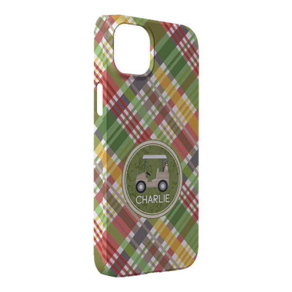 Custom Golfer's Plaid iPhone Case - Plastic - iPhone 14 Pro Max (Personalized)