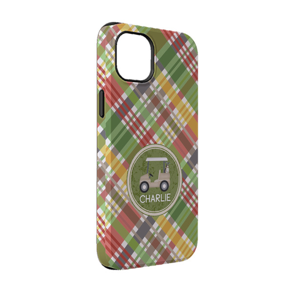 Custom Golfer's Plaid iPhone Case - Rubber Lined - iPhone 14 Pro (Personalized)