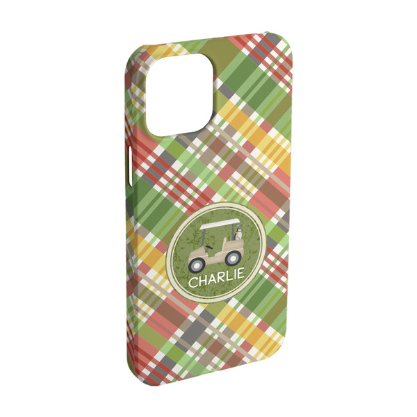 Custom Golfer's Plaid iPhone Case - Plastic - iPhone 15 (Personalized)