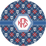 Knitted Argyle & Skulls Multipurpose Round Labels - 1" (Personalized)