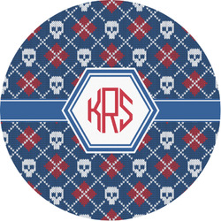 Knitted Argyle & Skulls Multipurpose Round Labels - 1" (Personalized)