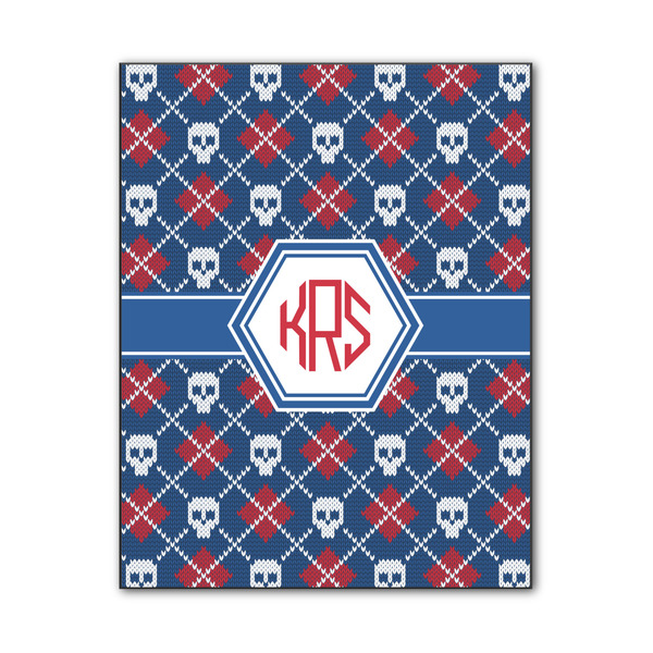 Custom Knitted Argyle & Skulls Wood Print - 11x14 (Personalized)