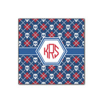 Knitted Argyle & Skulls Wood Print - 12x12 (Personalized)