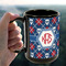 Knitted Argyle & Skulls 15oz. Black Mug - LIFESTYLE