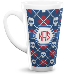 Knitted Argyle & Skulls 16 Oz Latte Mug (Personalized)