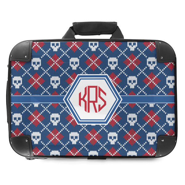 Custom Knitted Argyle & Skulls Hard Shell Briefcase - 18" (Personalized)