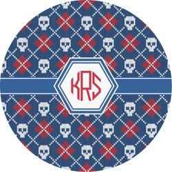 Knitted Argyle & Skulls Multipurpose Round Labels - 2" (Personalized)