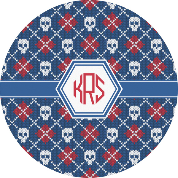 Custom Knitted Argyle & Skulls Multipurpose Round Labels - 2" (Personalized)