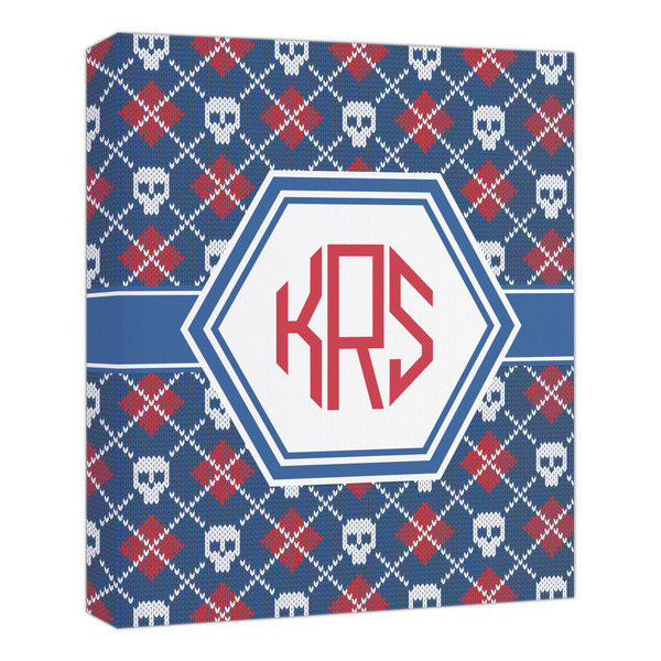 Custom Knitted Argyle & Skulls Canvas Print - 20x24 (Personalized)