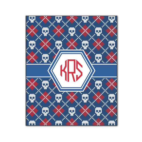 Custom Knitted Argyle & Skulls Wood Print - 20x24 (Personalized)