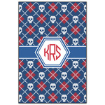 Knitted Argyle & Skulls Wood Print - 20x30 (Personalized)