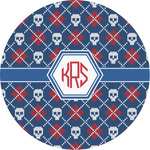 Knitted Argyle & Skulls Multipurpose Round Labels - 3" (Personalized)