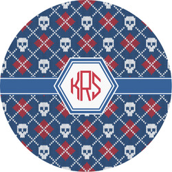 Knitted Argyle & Skulls Multipurpose Round Labels - 3" (Personalized)