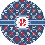 Knitted Argyle & Skulls Multipurpose Round Labels - 5" (Personalized)