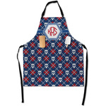 Knitted Argyle & Skulls Apron With Pockets w/ Monogram